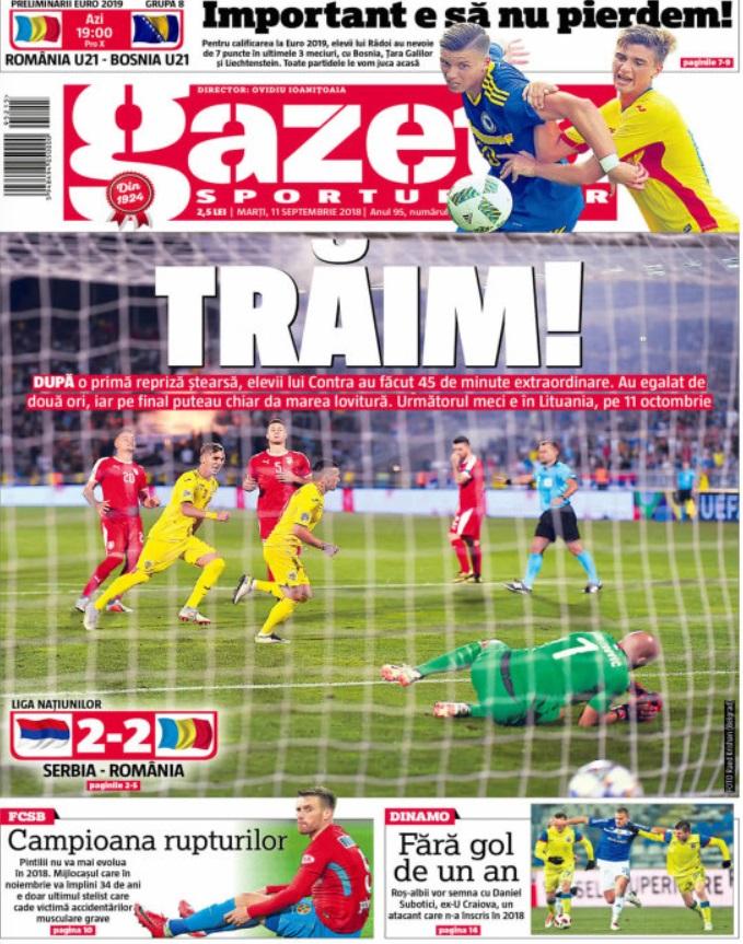 Revista presei sportive, 11.09.2018: România trăiește la seniori, iar la U21 joacă azi o nouă finală; Luis Enrique: ”Modric e bun, dar Messi e unic”
