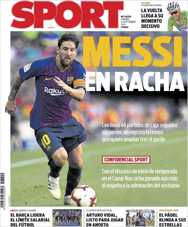 Revista presei sportive, 14.09.2018: Florin Bratu, aproape de demitere;  CFR surclasează deja FCSB; Messi, record istoric de meciuri fără eșec