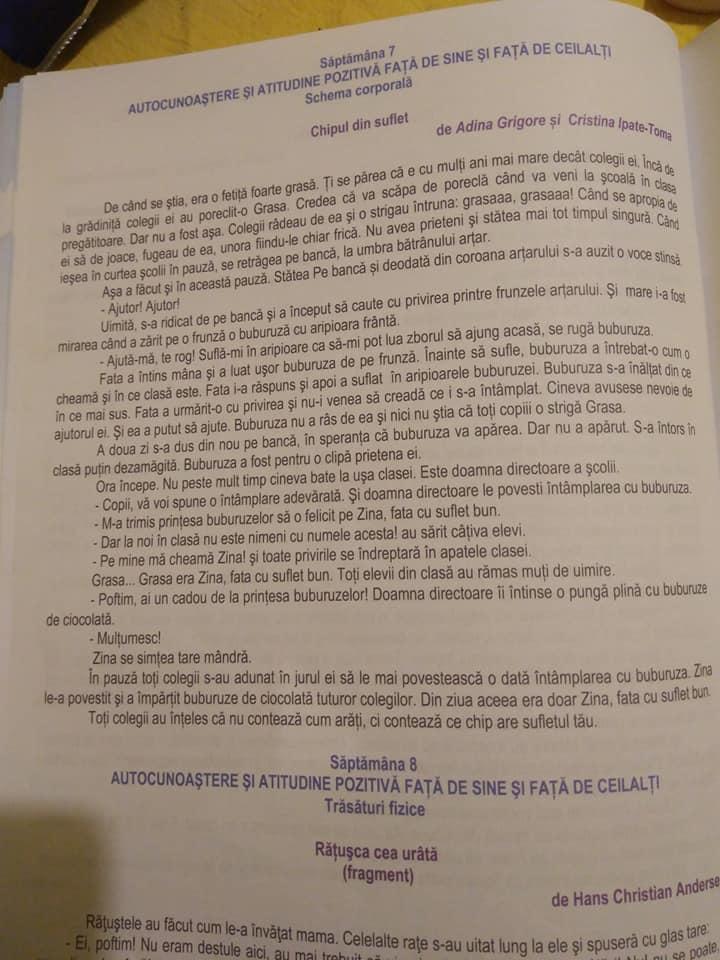 „Grasa”, personaj principal într-un caiet de lucru la clasa pregătitoare: „Copiii fugeau de ea, fiindu-le chiar frică”