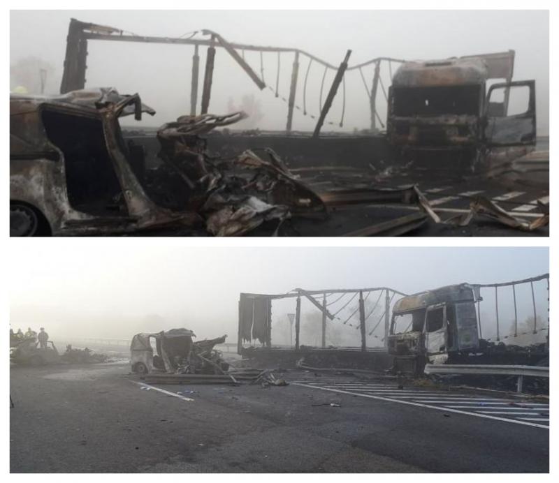 Moarte cumplită pentru o familie de români cu doi copii, în Ungaria! Mașina lor a fost izbită de un TIR și a luat foc! Atenție, imagini greu de privit! Foto