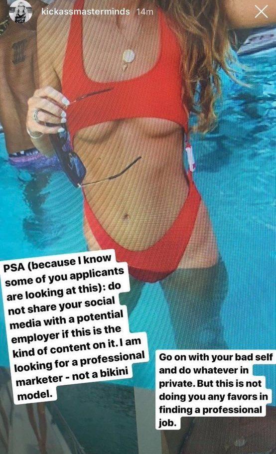 A postat o fotografie sexy pe Instagram, dar a uitat că o văd și șefii ei, care au taxat-o imediat: „Aviz fetelor care vor să se angajeze la noi...”