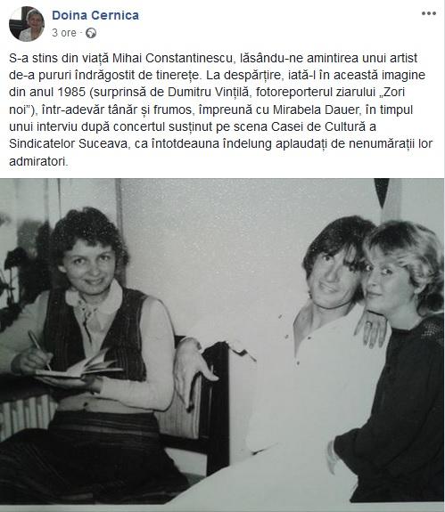 Mihai Constantinescu și Mirabela Dauer, într-o fotografie de VALOARE din 1985: "artist de-a pururi îndrăgostit de tinereţe"