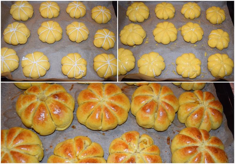 Rețete de Halloween. Dovleci din aluat cu dovleac plăcintar caramelizat. Un desert perfect pentru așa sărbătoare!