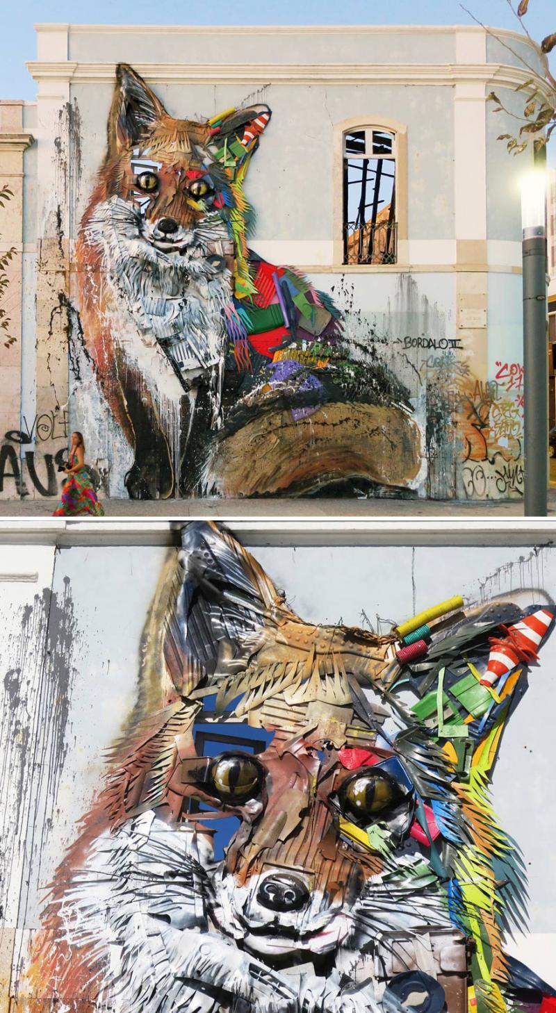 Un artist portughez a creat din gunoaiele aruncate de oameni pe stradă animale, pentru a sugera dezastrul ecologic produs de deșeuri