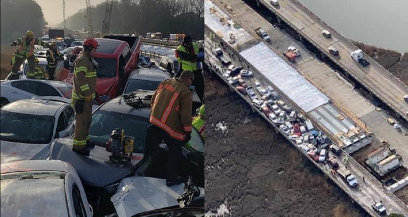 Accident masiv cu 63 de mașini și 35 de răniți, din cauza ceței! Misiunea de salvare, îngreunată | FOTO