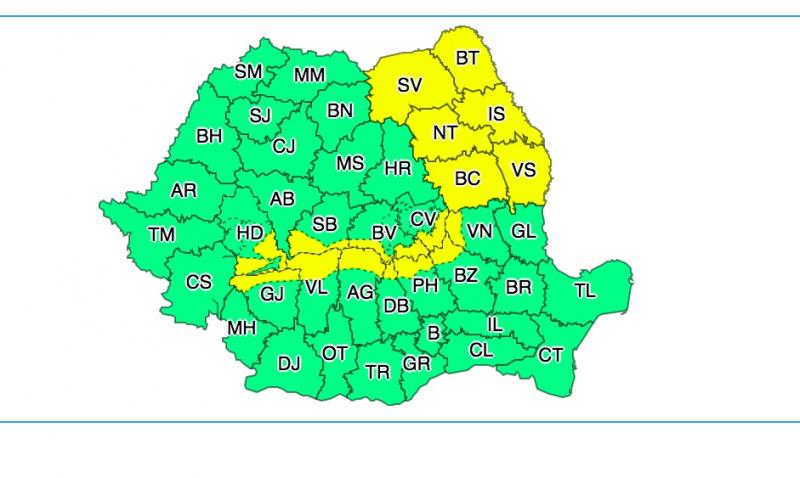 Meteo 27, 28 și 29 decembrie 2019. ANM: cod galben de ninsori însemnate cantitativ și viscol
