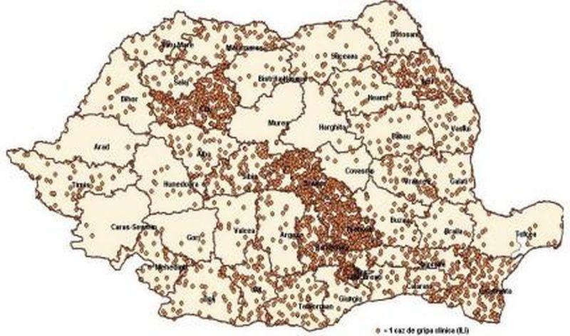 Hartă gripă în România. Gripa A și Gripa B - 172 de morți. Care sunt județele cele mai afectate