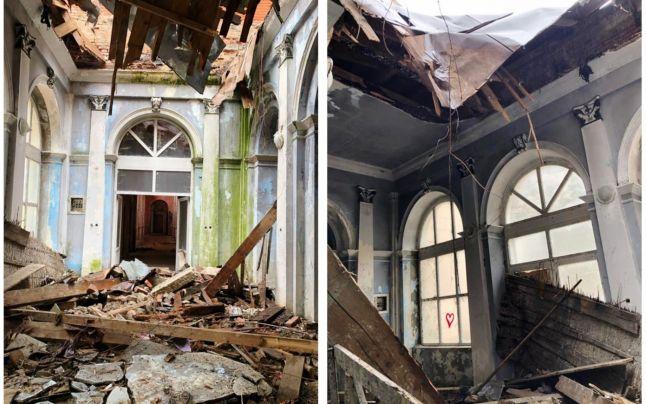 S-a prăbușit acoperișul Băilor Imperiale Neptun, cel mai valoros loc de la Băile Herculane!