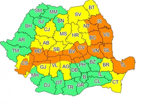 Alertă meteo cod galben în România. Joi vin ninsorile!