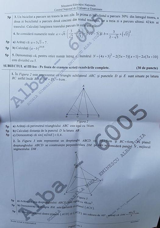 Subiecte Simulare Evaluare Națională Edu.ro. Ce a picat la Matematică anul trecut