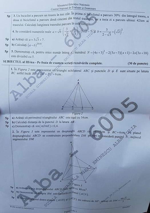 Simulare Evaluare Națională Matematică 2019. Subiecte și ce trebuie să știe elevii