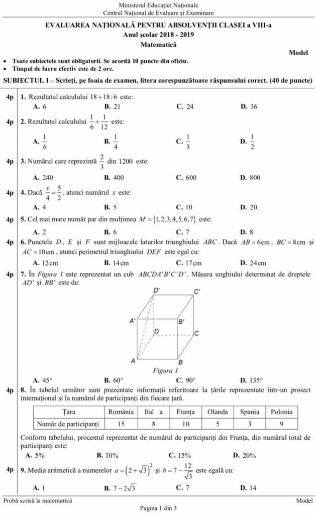 Subiecte Simulare Evaluare Națională Matematică. Avem subiectele! Ce a picat la clasa a VII-a!