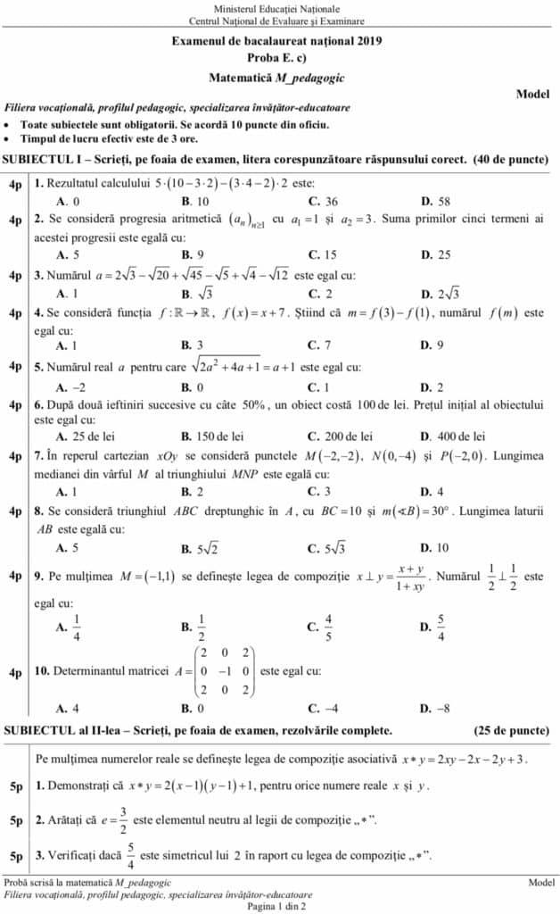 UPDATE:Subiecte Simulare Bac 2019 Matematică. Avem subiectele! Ce a picat la clasa a XII-a