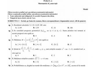Simulare Bac 2019 Matematică Subiecte Si Barem Real Si Uman Clasele A Xi A Si A Xii A La Simulare Bacalaureat 2019