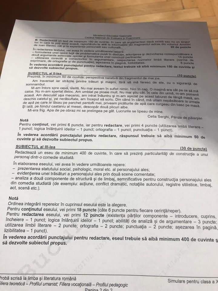 Subiecte Simulare Bac 2019 Limba Română. Avem subiectele! Ce a picat la clasa XI-a, UMAN