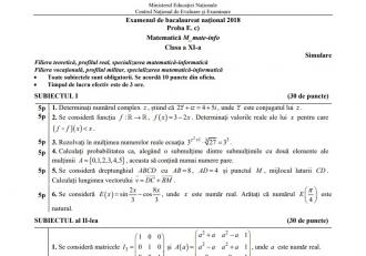 Simulare Matematică Bac 2019 Ce Subiecte Au Picat La Clasa 11 Www Infoziare Ro