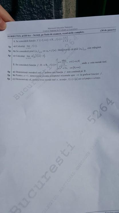 UPDATE: Simulare Matematică Bac 2019. Avem subiectele! Vezi Ce a picat la clasa 11