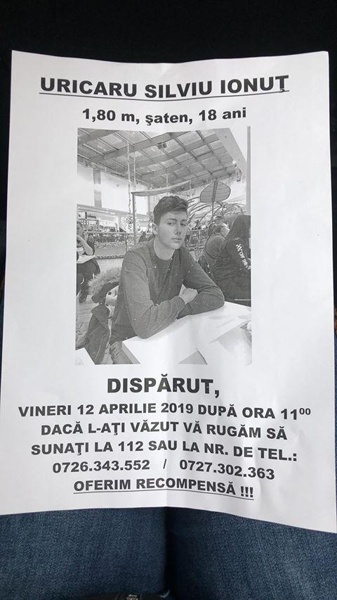 Silviu Uricaru nu a fost găsit! Familia îl caută cu disperare, au fost lipite afișe în tot orașul.