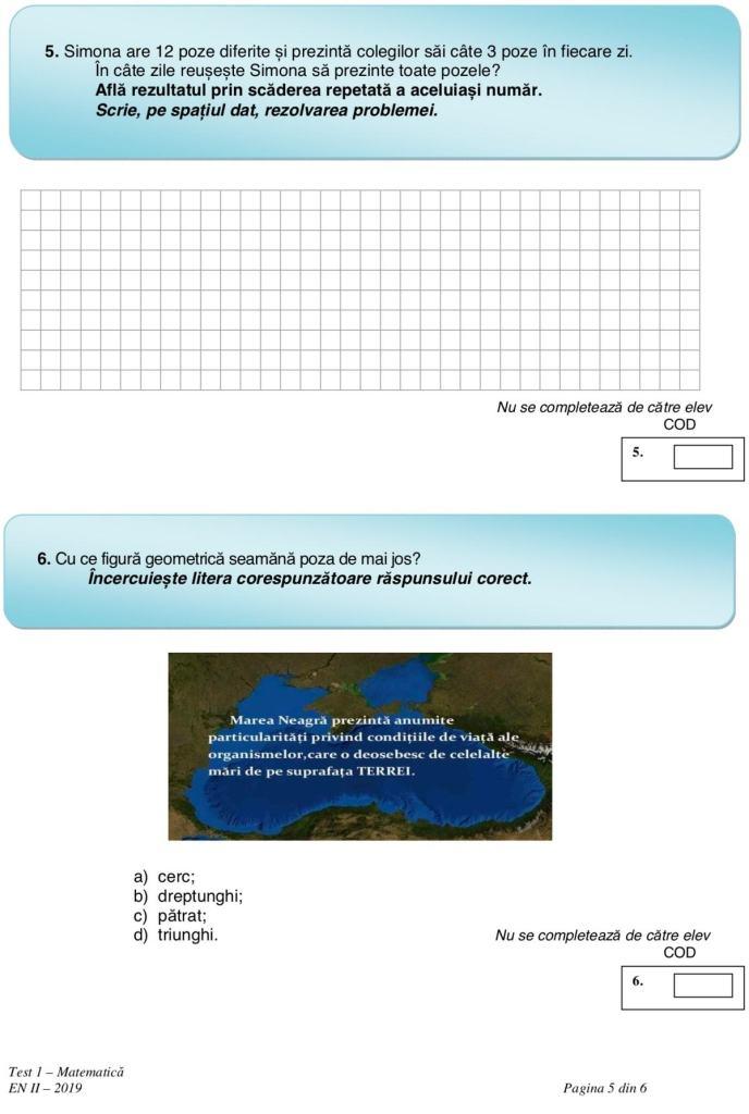 Evaluare Națională 2019 clasa 4, Matematică. Ce subiecte au picat