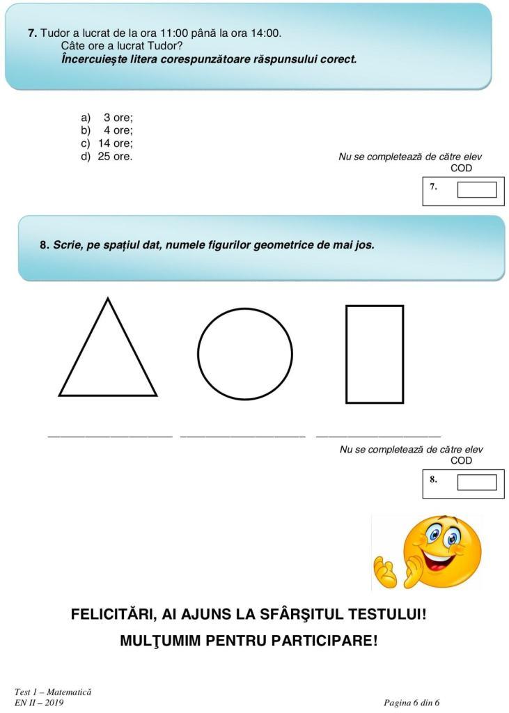 Evaluare Națională 2019 clasa 4, Matematică. Ce subiecte au picat