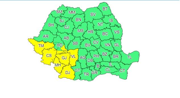 ANM, avertizare meteo de ultimă oră. Cod galben de ploi &icirc;n șase județe