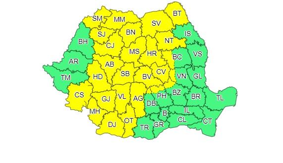 Vremea 20 mai 2019. Cod galben de ploi, grindină și vijelii în aproape toată țara