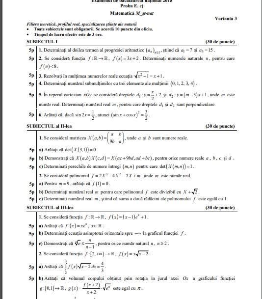 Bac 2019 - Sesiunea specială. Subiecte și bareme la Matematică și Istorie