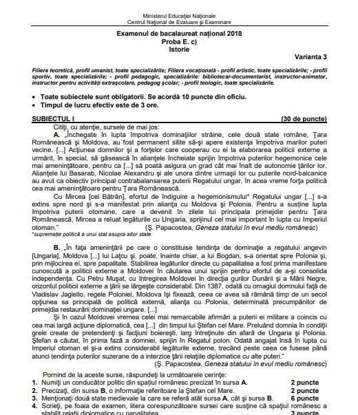 Bac 2019 - Sesiunea specială. Subiecte și bareme la Matematică și Istorie