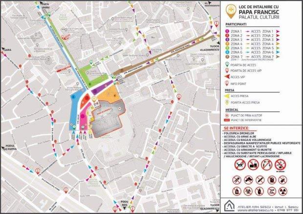 4000 de oameni asigură paza lui Papa Francisc în România. Harta locurilor prin care trece