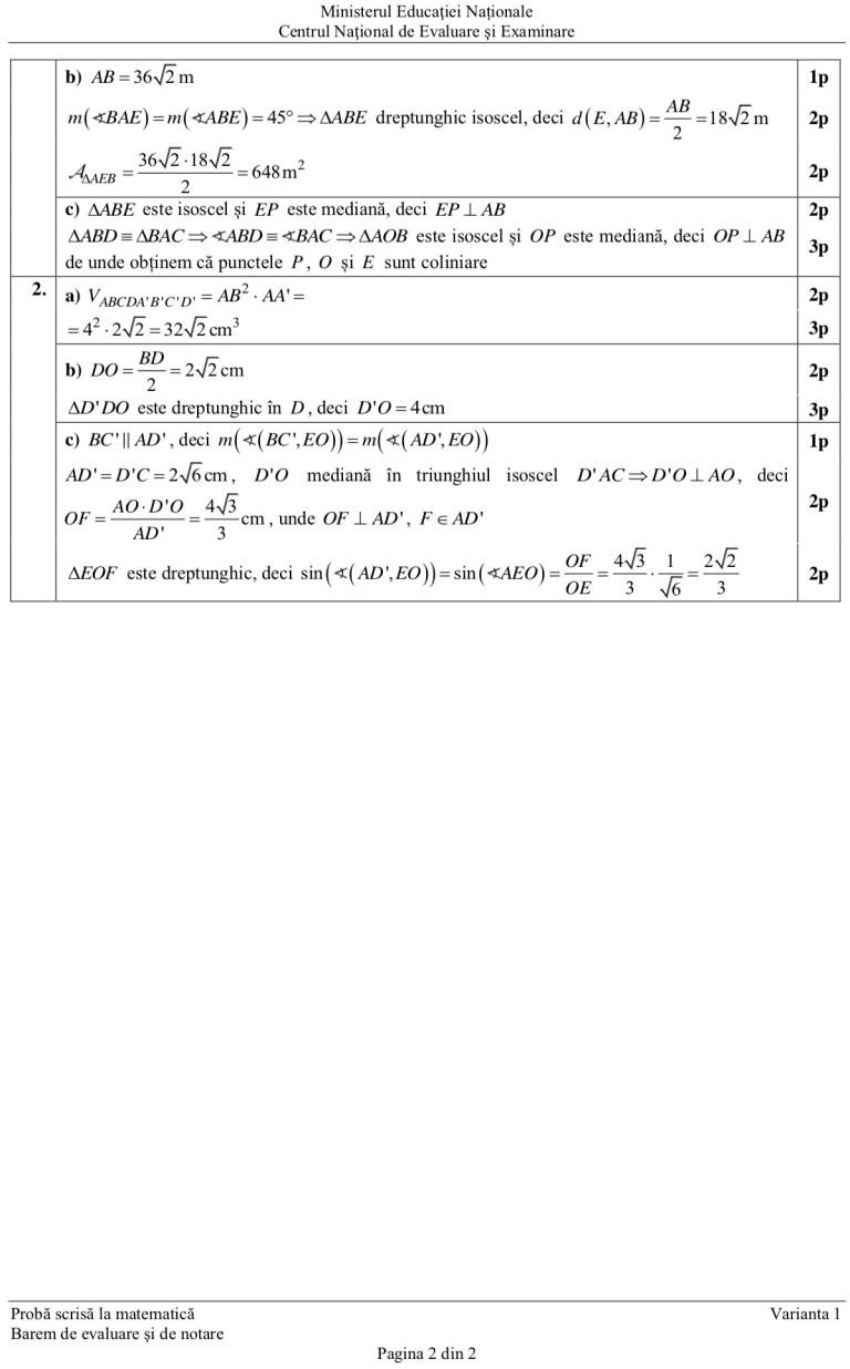 Barem Matematică Evaluare Națională 2019: Află subiecte rezolvate și ce notă ai putea lua