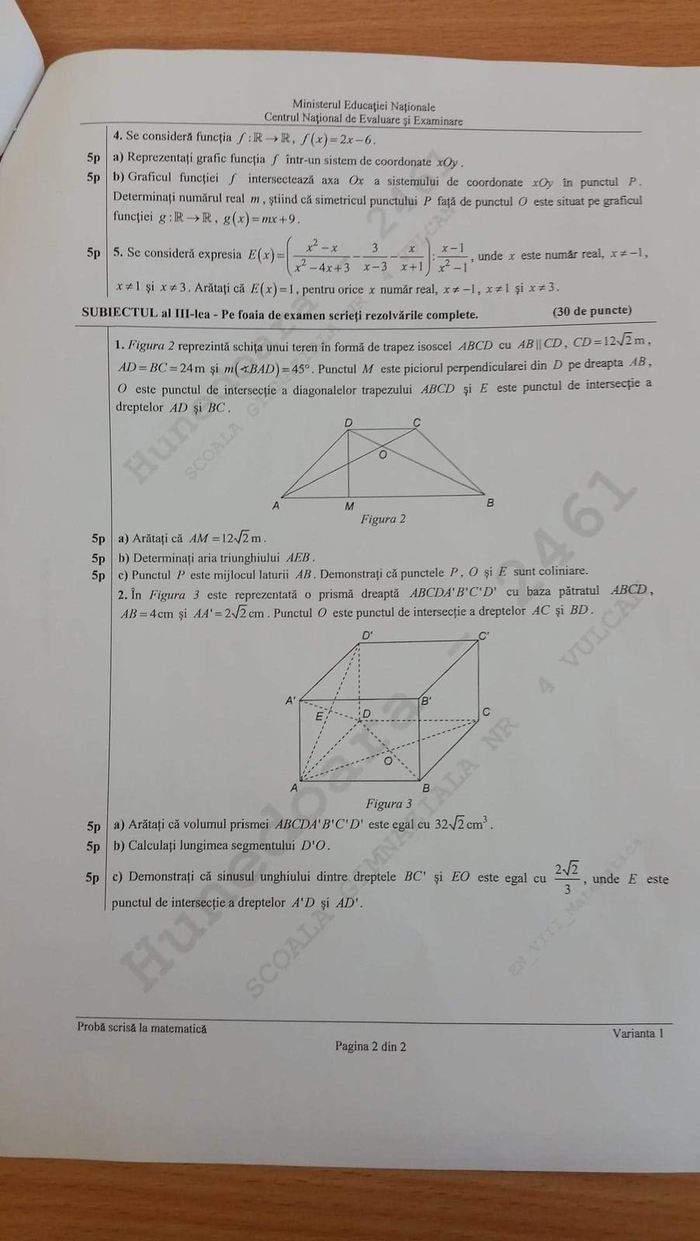 Barem Matematică Evaluare Națională 2019 - Care au fost cele mai grele subiecte