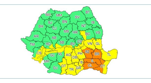 ANM, avertizări meteo de vreme severă până joi, 27 iunie. Cod portocaliu în patru județe