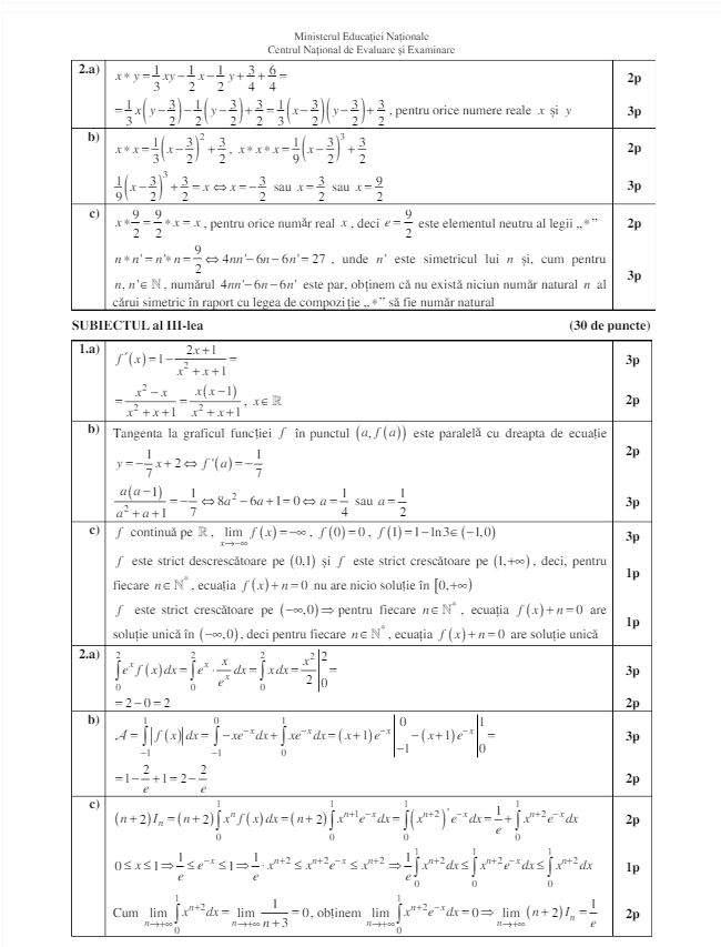 Bacalaureat 2019. Modele subiecte Matematică: mate-info, tehnologic, pedagogic, științe