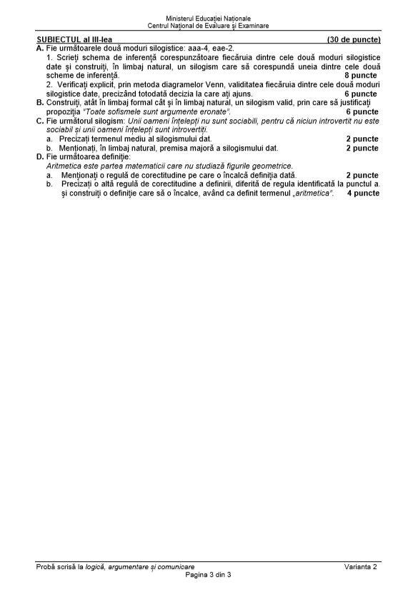 Bacalaureat 2019: Edu.ro subiecte BAC 2019 - Modele subiecte Socio-umane