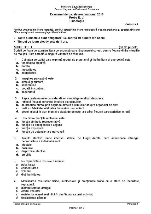 Bacalaureat 2019: Edu.ro subiecte BAC 2019 - Modele subiecte Socio-umane