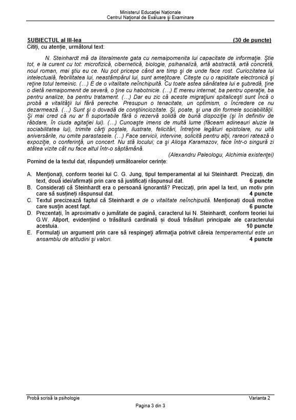 Bacalaureat 2019: Edu.ro subiecte BAC 2019 - Modele subiecte Socio-umane