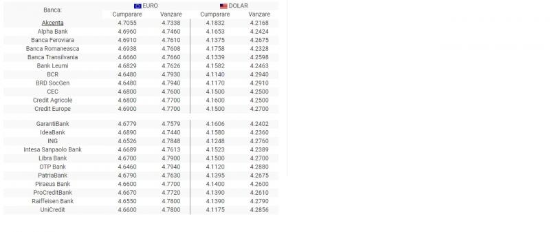 Curs valutar BNR 6 iunie 2019. Euro scade, dolarul american crește