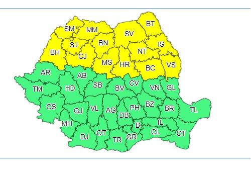 Alertă meteo. ANM: cod galben caniculă și instabilitate atmosferică în 14 județe, până joi
