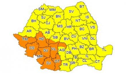 Alertă meteo ANM în România, azi. Județe sub Cod galben furtuni și grindină