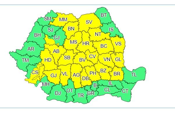 Meteo 22 - 23 iulie. ANM, cod galben: vin ploile și vijeliile peste România