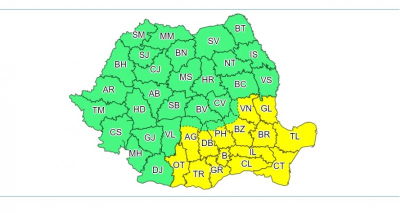 Anunț de ultimă oră! ANM: cod potocaliu de ploi torențiale și grindină, până joi, în 18 județe