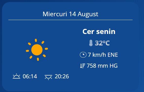 Vremea în București 12 - 18 august. După caniculă temperaturile scad cu 10 garde Celsius