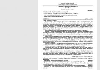 Bac Toamnă 2019 Limba Romană Modele Subiecte Barem și Programă Bac Uman și Real Www Infoziare Ro