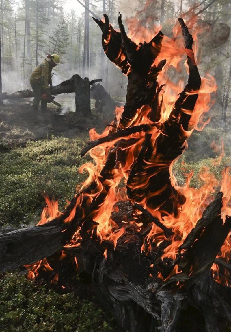 Imagini spectaculoase din Rusia, unde armata a fost trimisă pentru a ajuta la combaterea focurilor care au pus stăpânire pe pădurile din Siberia - GALERIE FOTO