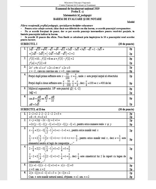 Subiecte BAC Toamnă 2019 Matematică: ce pică în funcție de profil