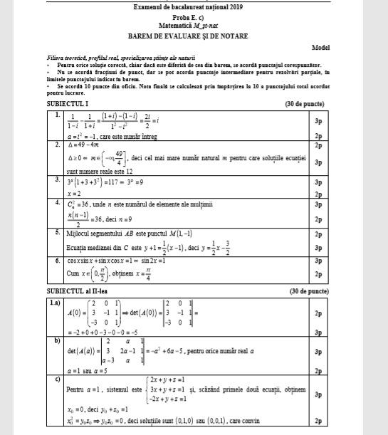 Subiecte BAC Toamnă 2019 Matematică: ce pică în funcție de profil