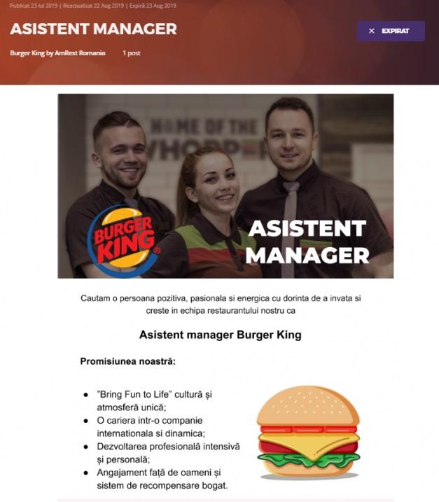 Un celebru lanț de restaurante tip fast-food revine în România. Compania a început deja angajările