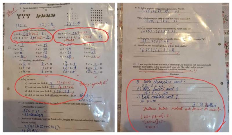 Un copil din Suceava, batjocorit în ultimul hal de învățătoare, doar pentru că nu face pregătire la ea! Cum i-a înroșit un test, deși a scris rezultatele corecte! Tatăl lui, furios! „De curiozitate, 3+3= 2×3 sau 3×2?“