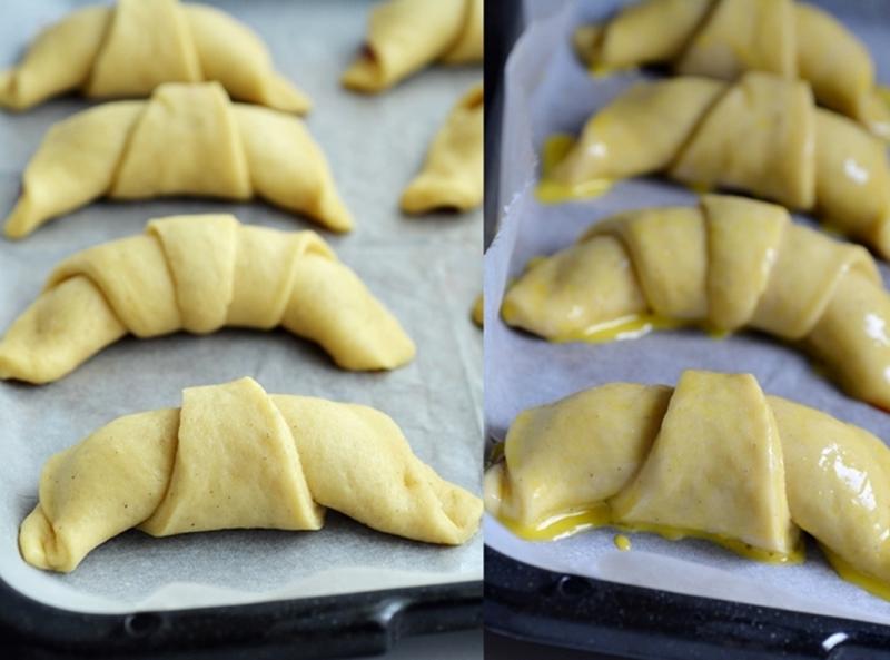 Rețeta celor mai pufoase cornuri cu gem. Rețetă de cornuri cu aluat dospit și umplutură de gem.