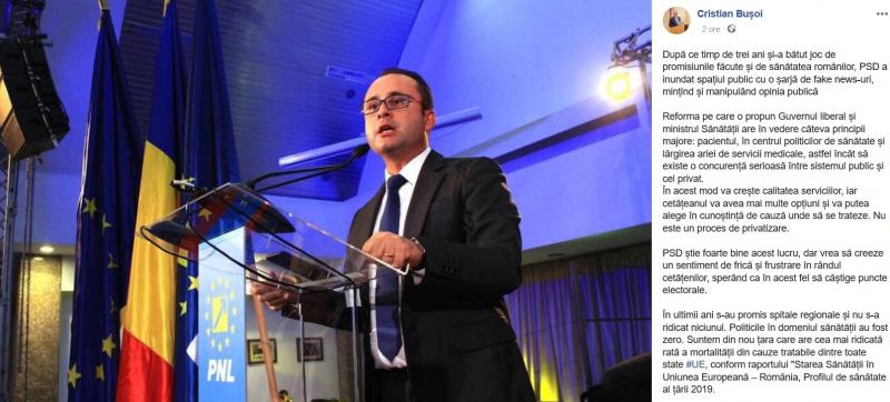 Privatizarea seviciilor medicale: "Fake news!" Vicepreședintele PNL dă explicații despre ceea ce se va întâmpla. "Nu este un proces de privatizare”